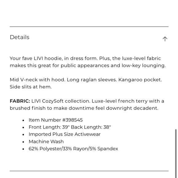 Lane Bryant LIVI CozySoft V-Neck Hooded Dress - Picture 4 of 10